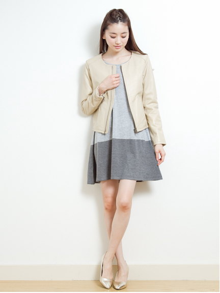 lamb leather round neck/LBZ アースミュージック&エコロジー