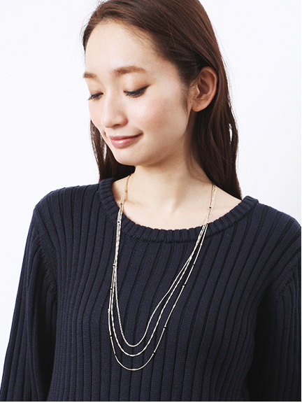 3連ロングネックレス