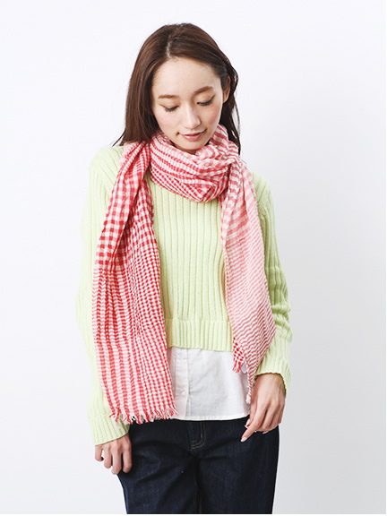 ギンガムチェックストール