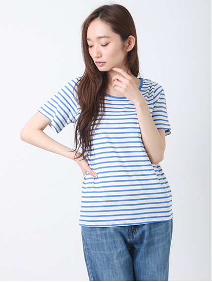 BオーガニックコットンボーダーTシャツ