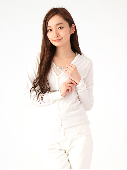 BクールファイバーVネックカーデ