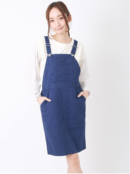 【Special Price】Nヘリンボーンデニムサロペットスカート