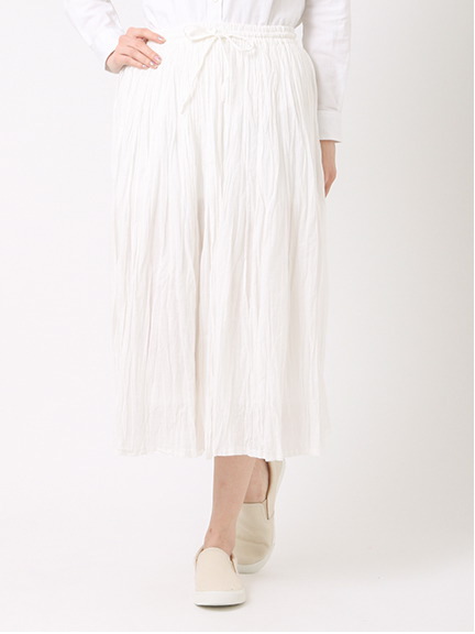 Uコットンギャザーロングスカート