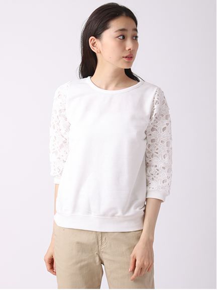 ・U袖レース切替カットプルオーバー