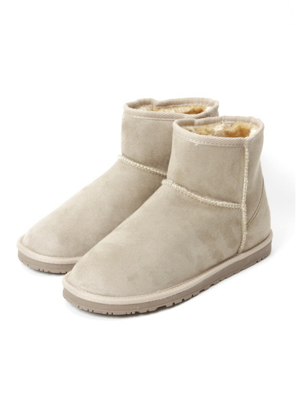 Green Parks F.ムートンインヒール付ショートブーツ