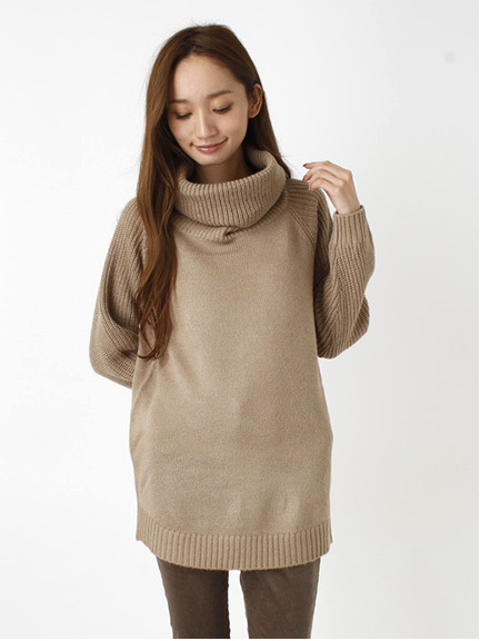 Uルーズタートルニットチュニック
