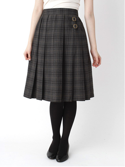 Uチェックプリーツスカート