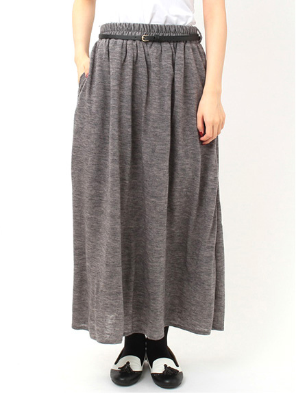 ベルト付カットマキシスカート