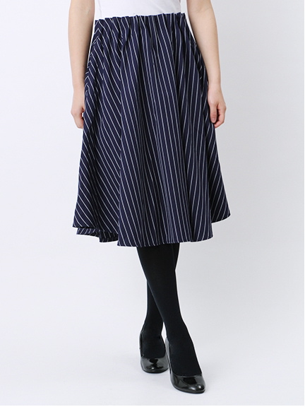 タックウエスト細ストライプスカート