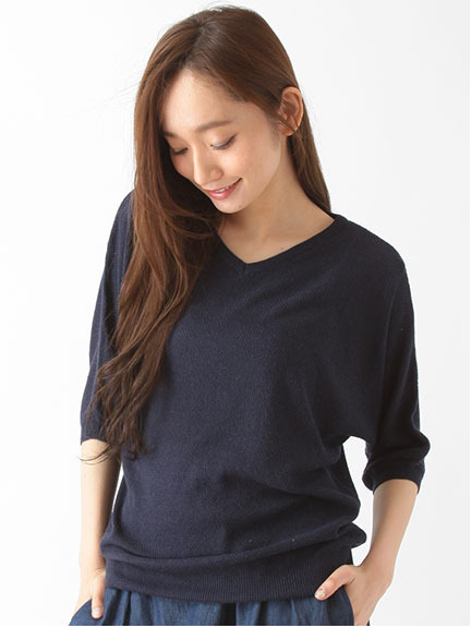 ・B Vネックドルマンニットプルオーバー