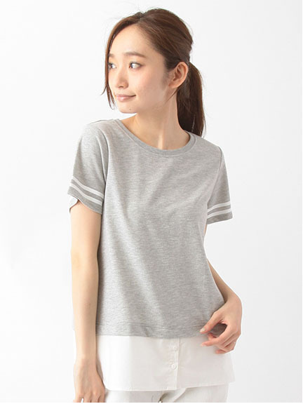 ・N裾シャツドッキングチュニック