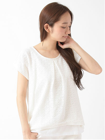 Green Parks レースレイヤードプルオーバー