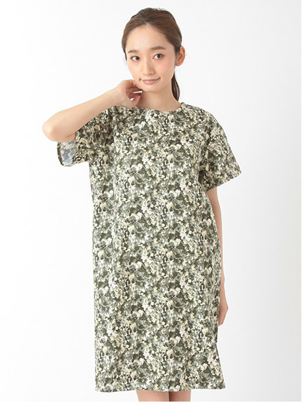・Uニュアンスフラワープリントワンピース