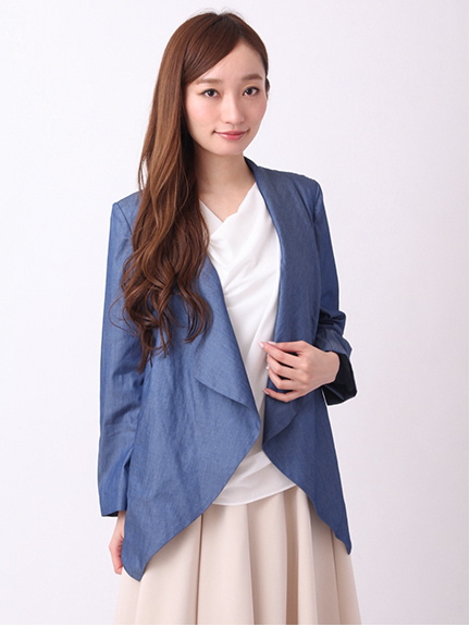 YECCA VECCA デニムドレープジャケット