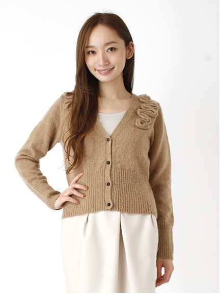 フリルVネックカーディガン