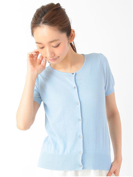 UV半袖ニットカーディガン