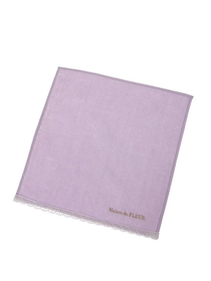 片側レース&ロゴタオルハンカチ