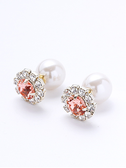 フラワービジューキャッチピアス