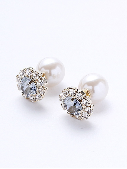 フラワービジューキャッチピアス