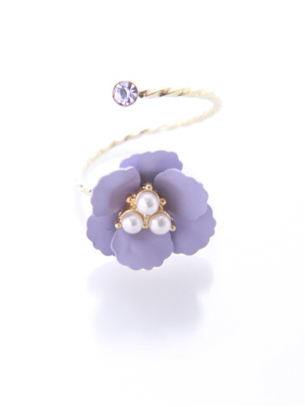 フラワー&ストーンリング