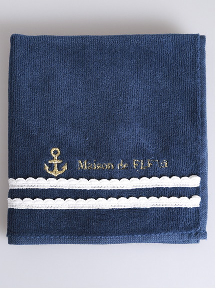 ウェーブ&アンカータオルハンカチ
