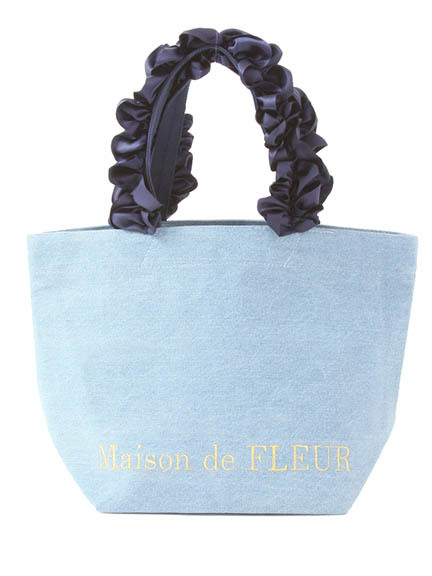 ・デニムフリルハンドルトートSバッグ