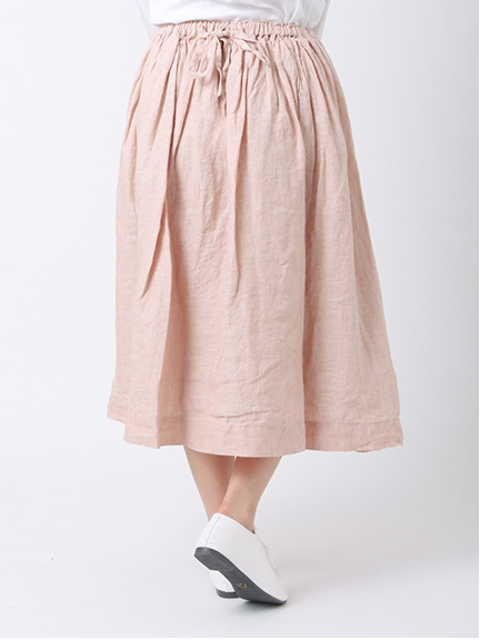 リネン後ろリボンスカート 1501241-12-11-11