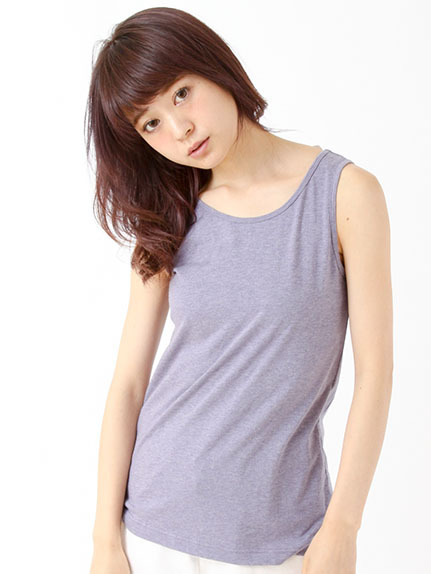 モイスチャー無地ノースリーブカットソー 1202959-22-11-12