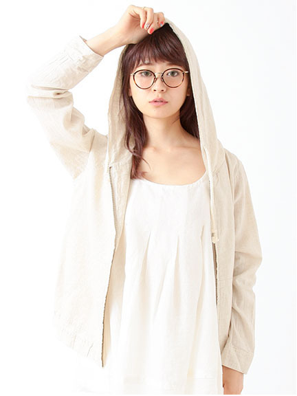 柄アソート綿麻フードジャケット 1301082-22-11-12