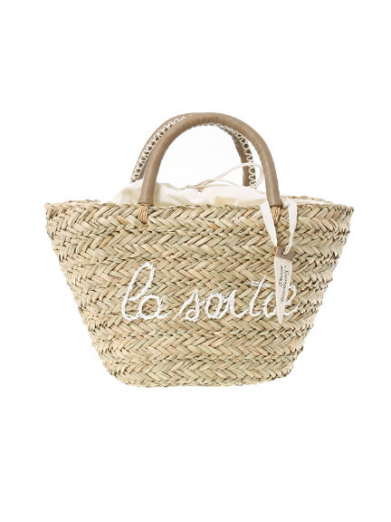 チャーム付水草刺繍トートバッグ 1804700-22-11-13