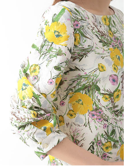 ツムギ花柄プリントワンピース 1101946-21-12-11