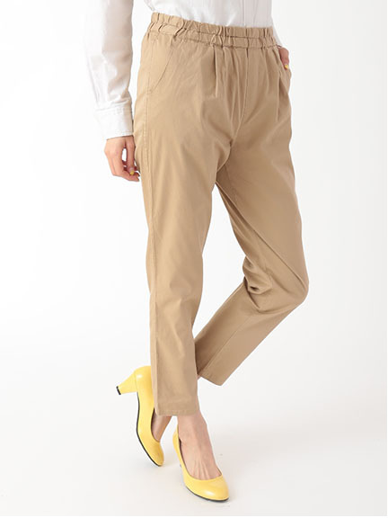 綿ストレッチ無地パンツ 1401452-22-18-11