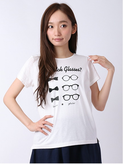 メガネ&タイプリント半袖Tシャツ 1203192-22-18-11
