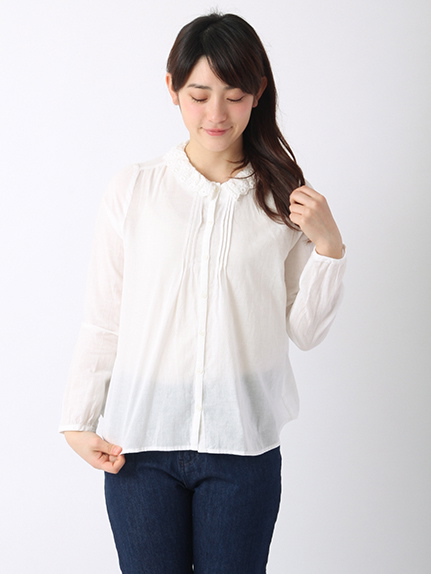 取り外しレース丸襟ブラウス 1702783-12-13-11