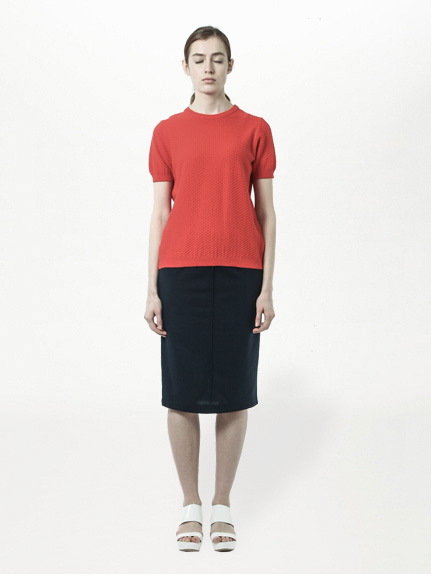 カノコアミ半袖ニットプルオーバー