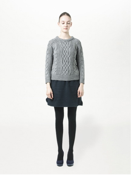 ビッグケーブル長袖ニットプルオーバー