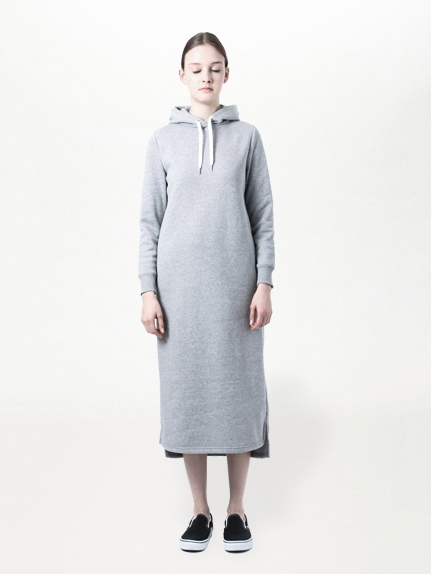 スウェット長袖マキシワンピース