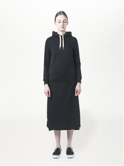 スウェット長袖マキシワンピース