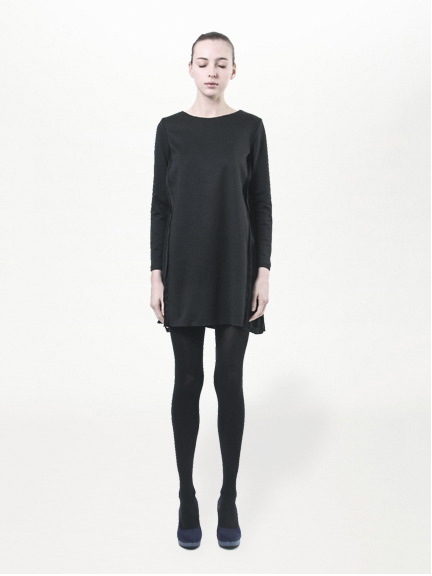 サイドキリカエ長袖ワンピース