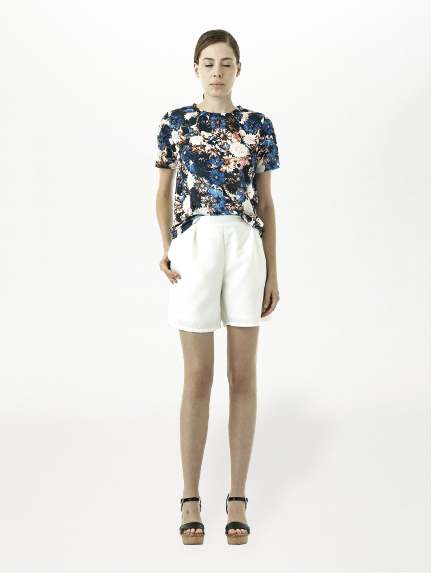 ・ウエストゴムフレアショートパンツ