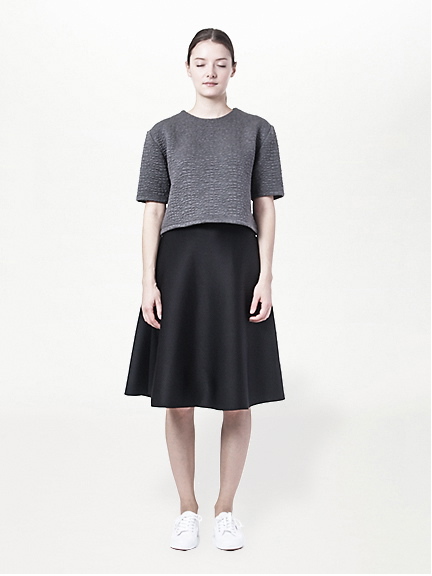 キルティングパターン半袖プルオーバー