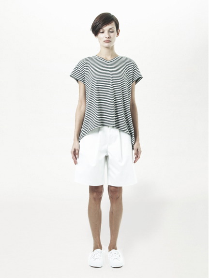 ・トップボーダーVネック半袖Tシャツ